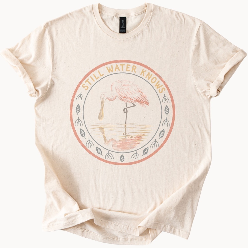 Still Water Knows Spatula Bill Bird Vintage Style Tee
